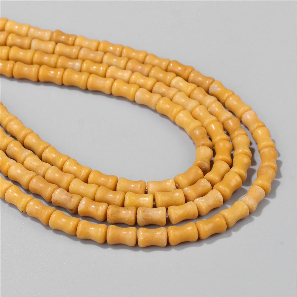 6X10mm Natural Stone Bead Bamboo Shape Aventurine Jaspers Sodalite Loose Spacer Beads For Jewelry Making Handmade DIY Accessorie