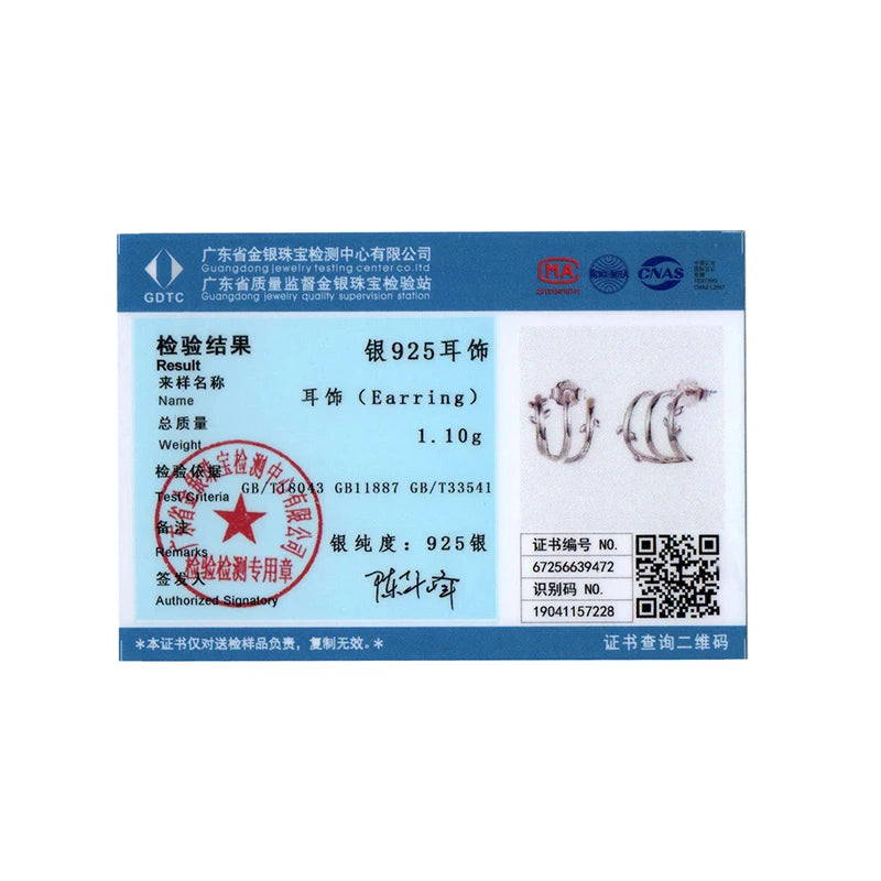 BISAER Solid 925 Sterling Silver Multi-layer Leaves Earrings Simple leaf Stud Earrings for Women Party Fine Jewelry ECE1897