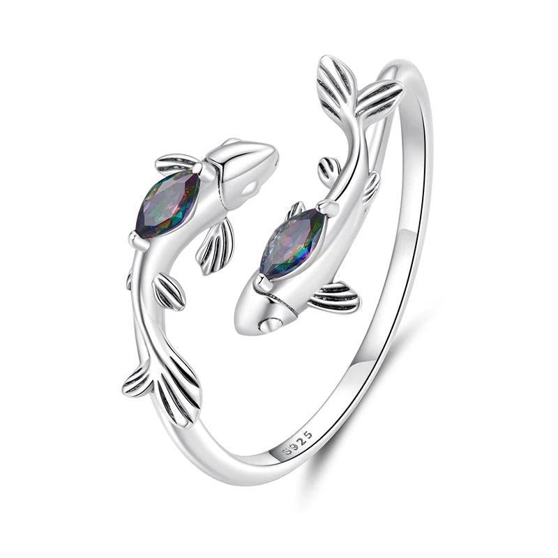 BAMOER 925 Sterling Silver Zodiac Sign Open Ring, Rainbow Oval Zircon 12 Constellation Ring for Women Girls Astrology Birthday