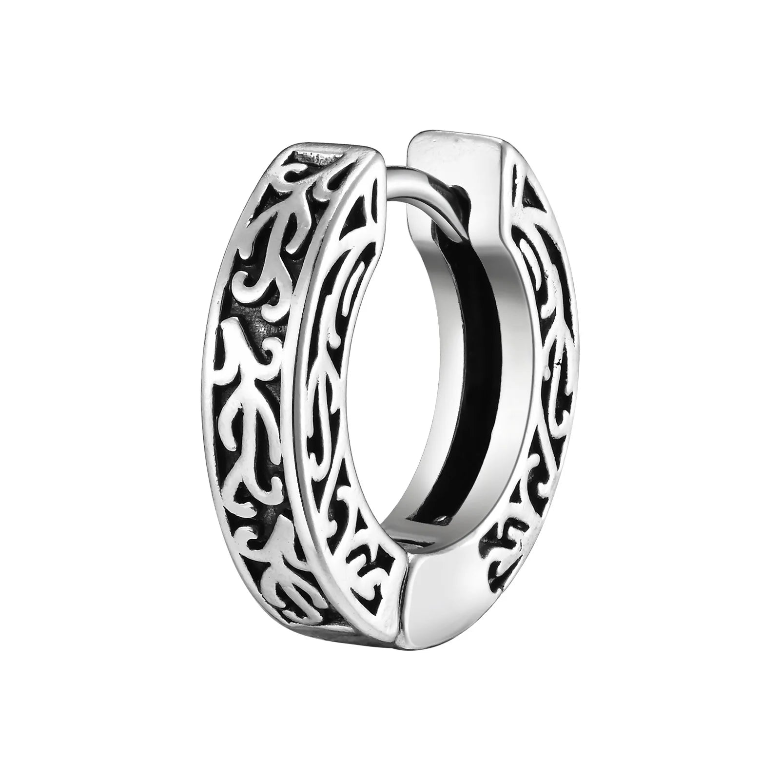 Vnox Thick Small Hoop Earrings for Men Teens, Anit Allergy Stainless Steel Huggies Earrings, Unisex Punk Rock Ear Jewelry