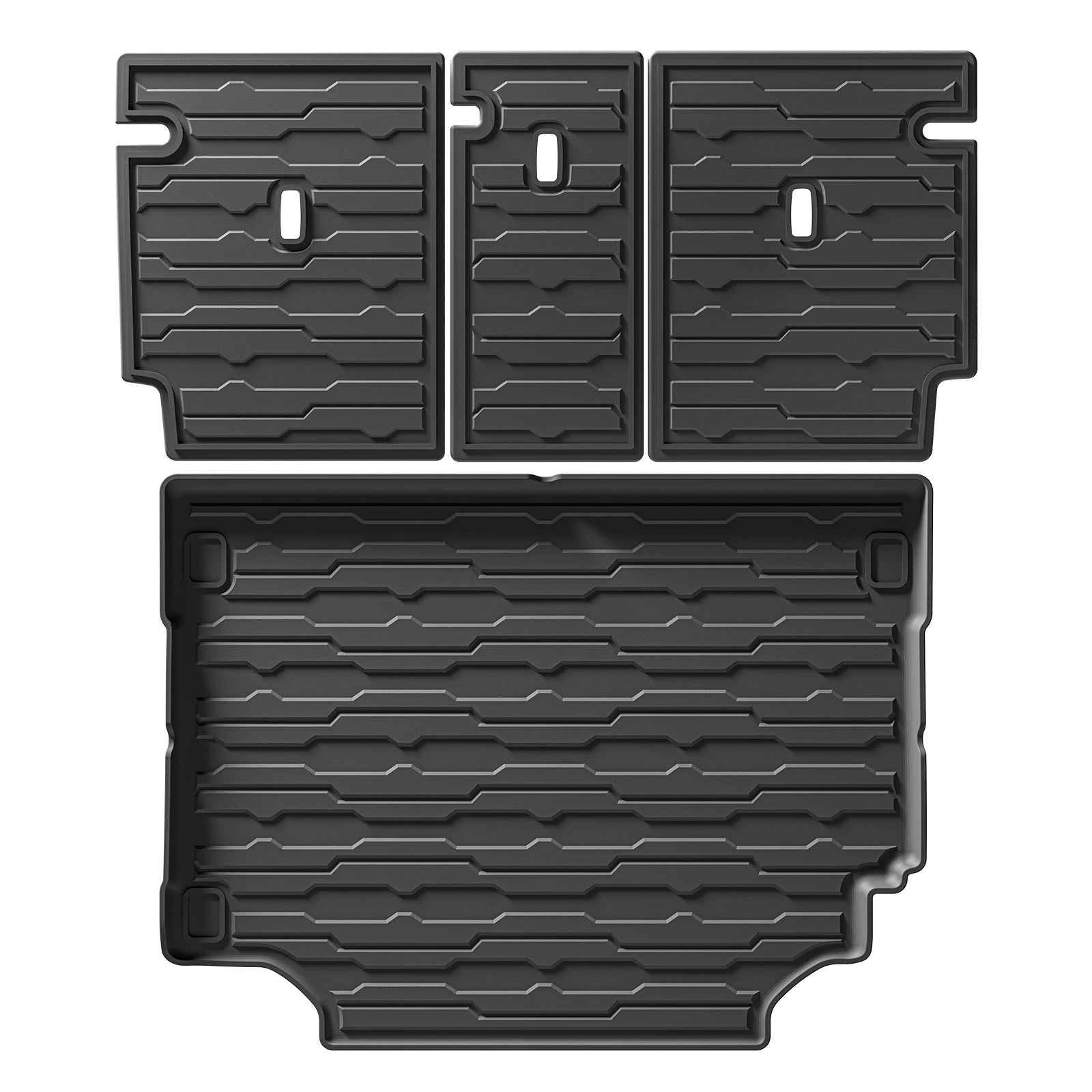 for Land Rover Defende 110 2020-2024 Car Floor Mats Cargo Liner Trunk/Backrest Mat TPE 3D All-Weather Accessiories Black
