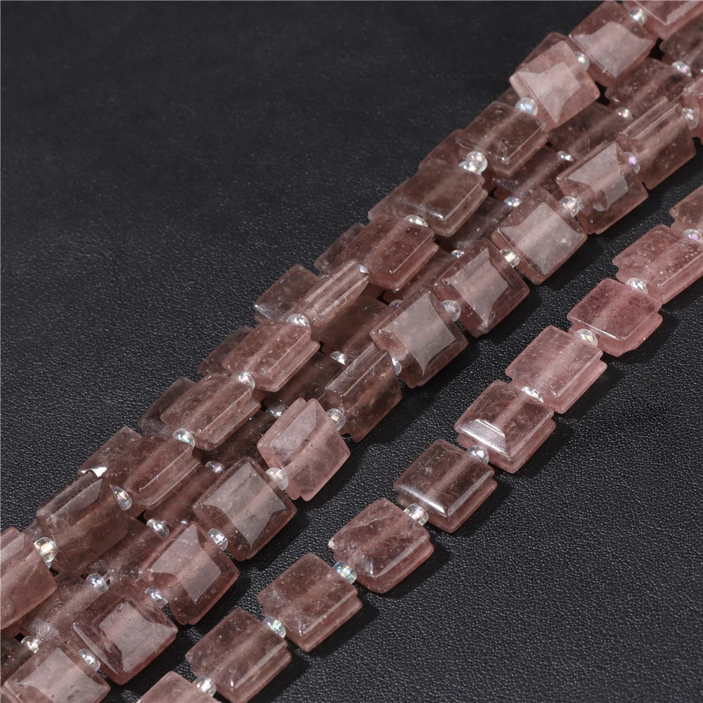 High Quality Gems Stone Bead Natural Cube Flat Square Loose Spacer Beads For Jewelry Making Bracelet Necklace DIY Crafts 10MM