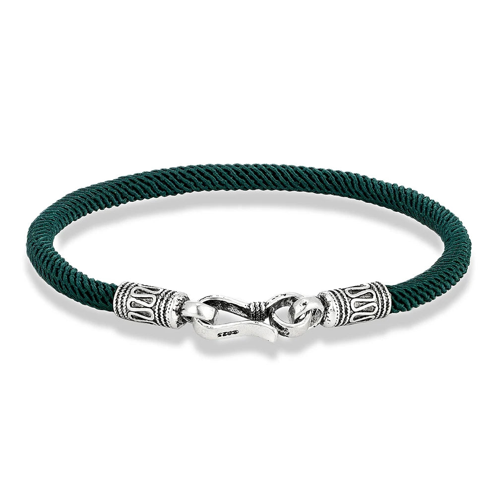 MKENDN 925 Sterling Silver 4mm Braided Rope Bracelet Anklet for Women Men Friendship Bracelet Trendy Jewelry GIfts