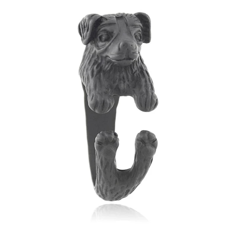 Vintage Hippie Brass Knuckle Cute Beagle&Husky&Boxer Anel Ring Boho Lovely Dog Anillos Animal Rings For Bague Femme Men Jewelry