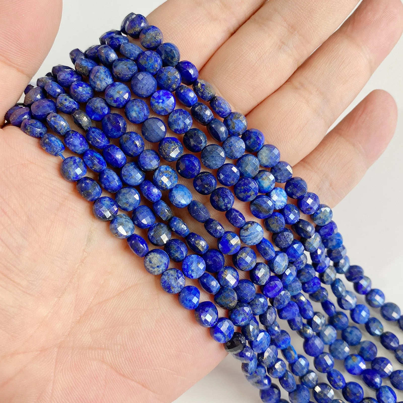 Natural Lapis Lazuli Healing Stone Bead Handmade Necklace Bracelet Bead Accessories For DIY Wisdom,Confidence,Prosperity Jewelry
