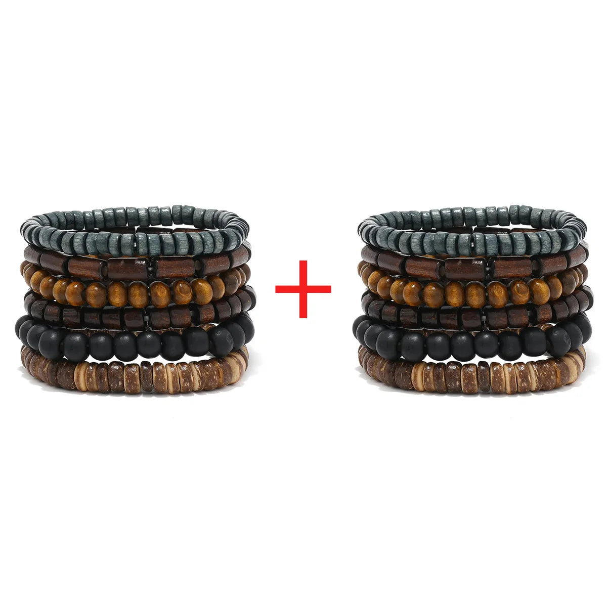 Wholesale Best-selling Multi-layer Buddha Bead Beaded Bracelets Men's Retro Style Multi-layer Elastic Thread Adjustable Wooden