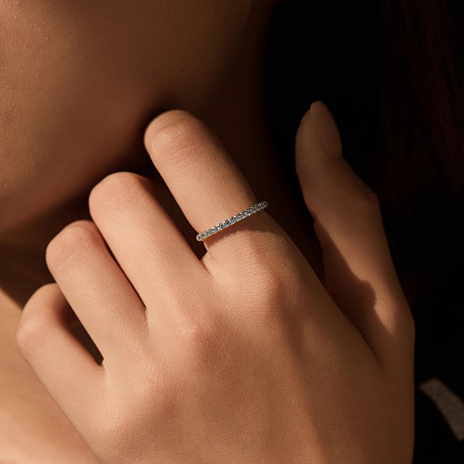 MODIAN 925 Sterling Silver Vintage Stacking Rings Sparkling Round CZ Finger Rings For Women Fine Jewelry Accessories