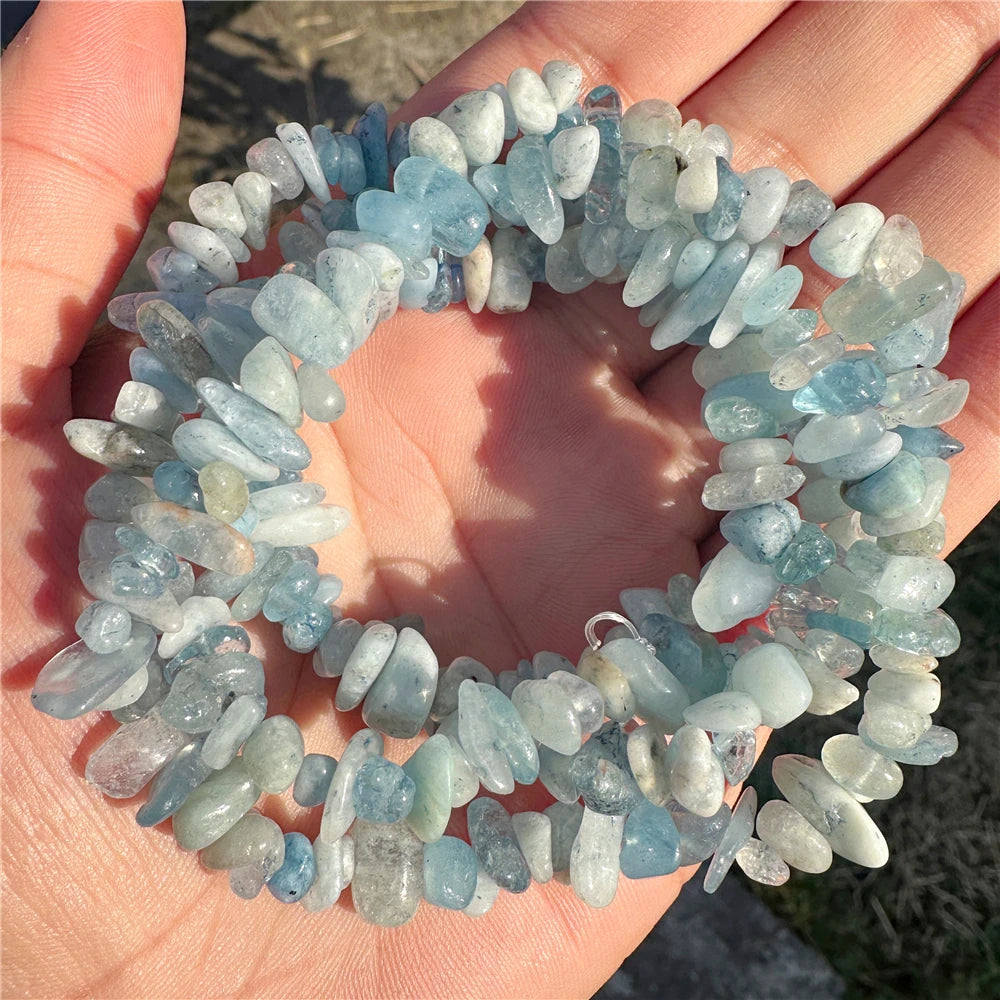5-8mm Natural Blue Moonstone Beads White Cat Eye Crystals Opal Stone Loose Bead For Jewelry Making DIY Necklace Bracelet Rings