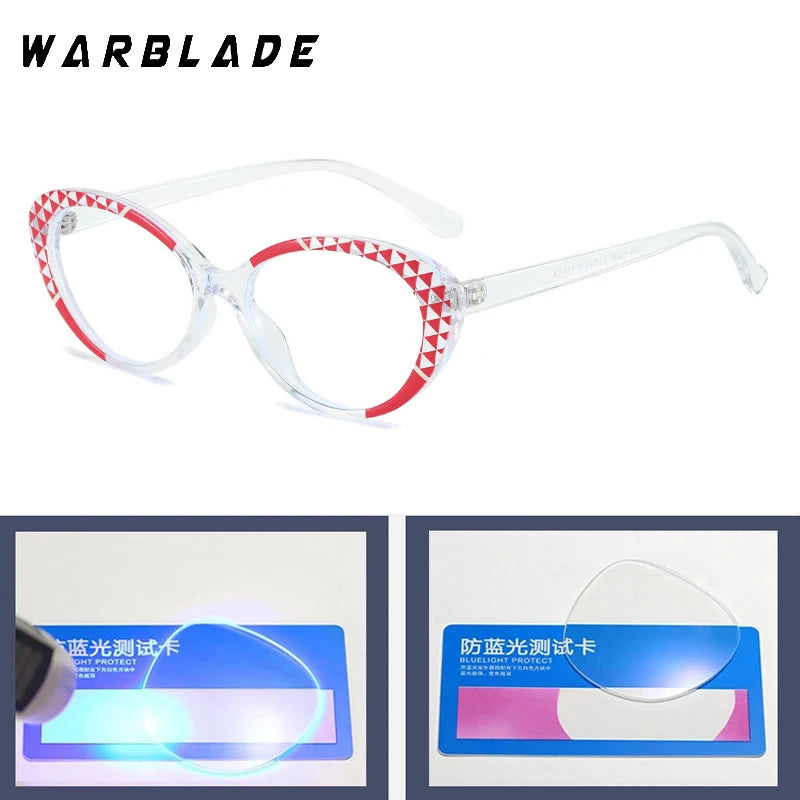 Cute Double Color Oval Anti Blue Light Glasses Computer Goggles Fashion Clear TR90 Frame Eyeglasses Blue Rays Blocking Eyewear