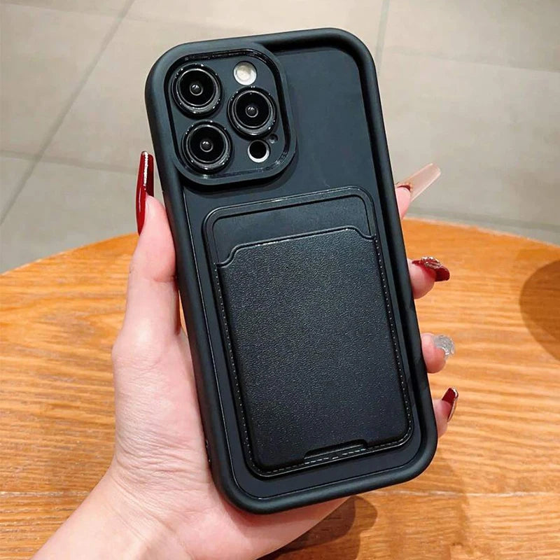 Card Slot Bag Holder Phone Case for Xiaomi 14T 13T 12T Pro Case 14 13 12 11Lite 5G Poco X6 X5 X3 F5 F6 M6 Pro 4G Silicone Cover