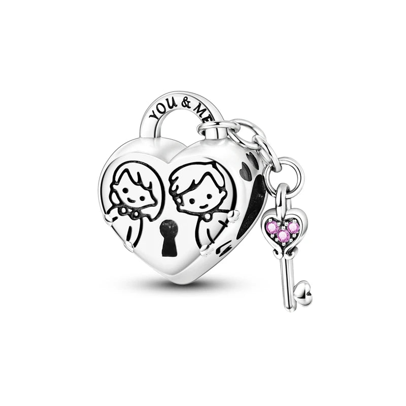 New 925 Sterling Silver Charm Love Heart Warm Family Series Beads Fit Original Charms Bracelets Pendant DIY Jewelry Gift - Madeinsea©