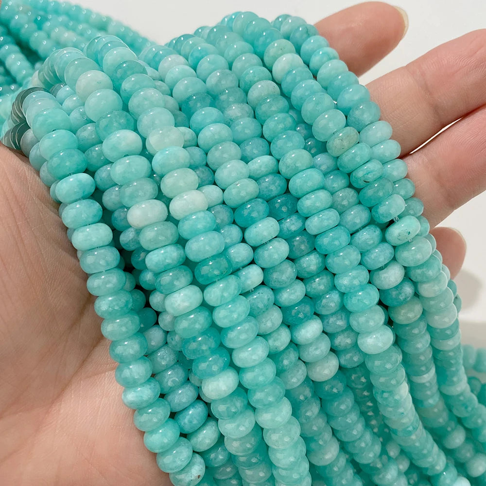 5x8mm Natural Stone Bead Jades Jaspers Chalcedony Rondelle Spacer Loose DIY Beads For Jewelry Making Bracelet Necklace Earrings