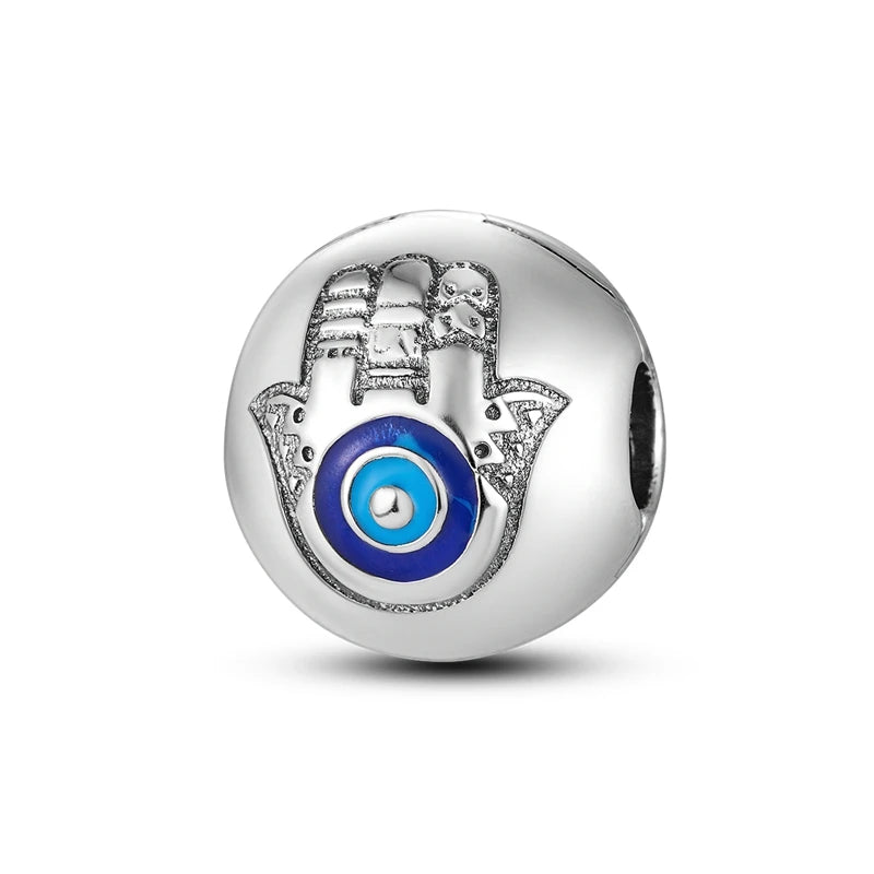 New 925 Sterling Silver Charms Beads Pendant Devil's Eye Blue Zircon Charms For Original Bracelet Charms DIY Jewelry Gift