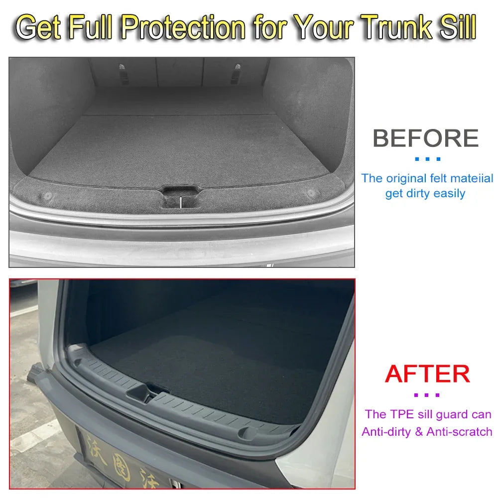 Tesmayx Rear Trunk Sill Guard Cover for Tesla New Model Y Juniper Launch 2025 Trunk Bumper Protector TPE Threshold Accessories
