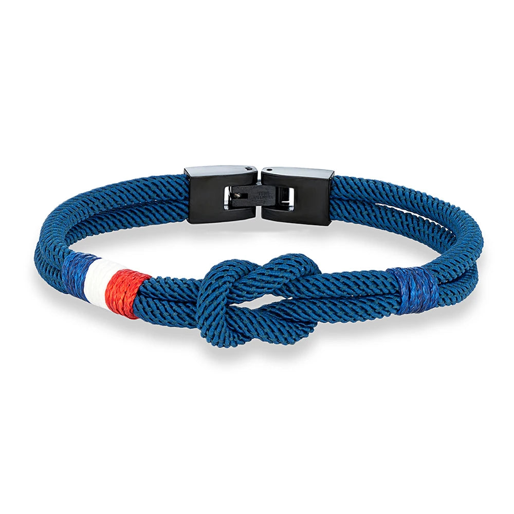 MKENDN Doublelayer France Proud Infinity Rope Bracelet Men Women Handmade Woven Design Luck and Protection Surfer Patriotic Gift