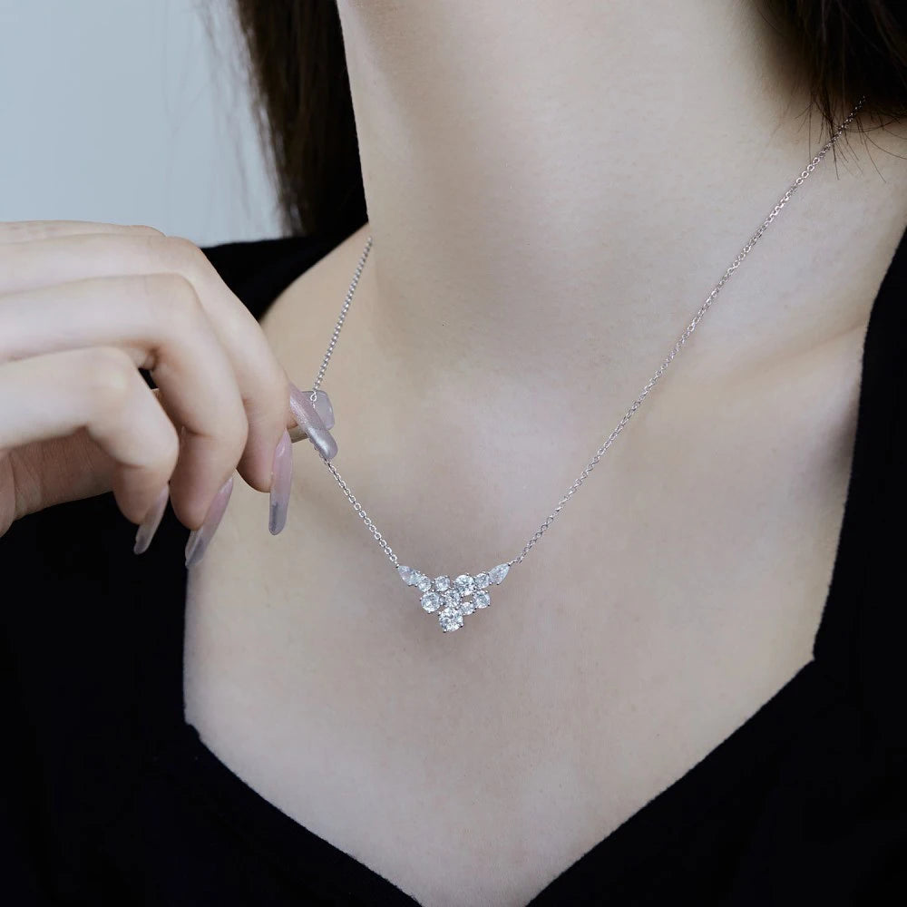 Serenity 4.8ct D Color Moissanite Necklace Women Bridal Gift 100% S925 Sterling Silver Sparkling Lab Diamond Pendant Neck Chain - Madeinsea©