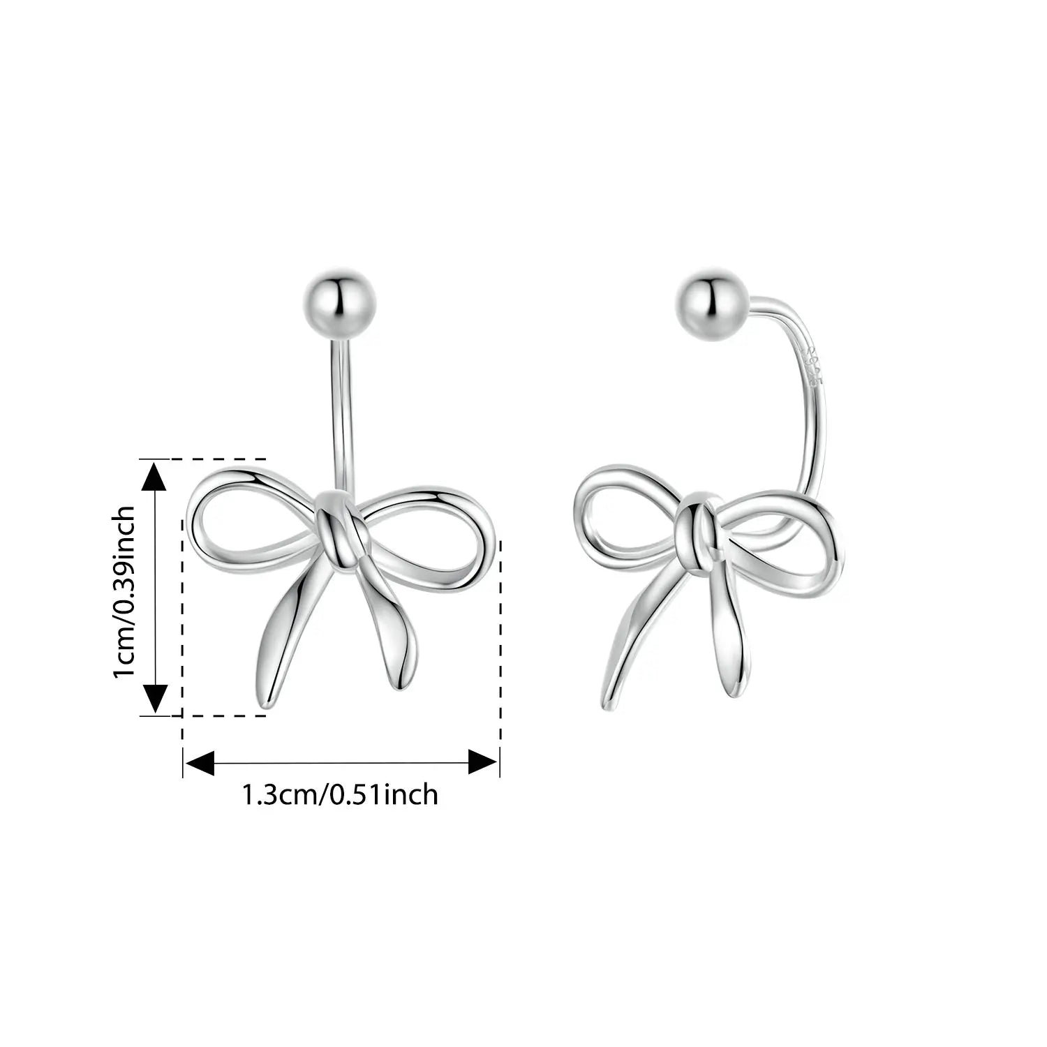 BAMOER 925 Sterling Silber Ohrstecker mit rosa Herz und Kirsche, Schleifen-Creolen für Damen und Teenager, süßes hypoallergenes Weihnachtsgeschenk