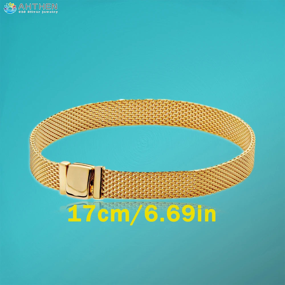 Ahthen 925 Sterling Silver Bead Silver Star Timeless Sparkle Heart Dangle Clip Charms fit Snake Chain Reflexions Bracelets