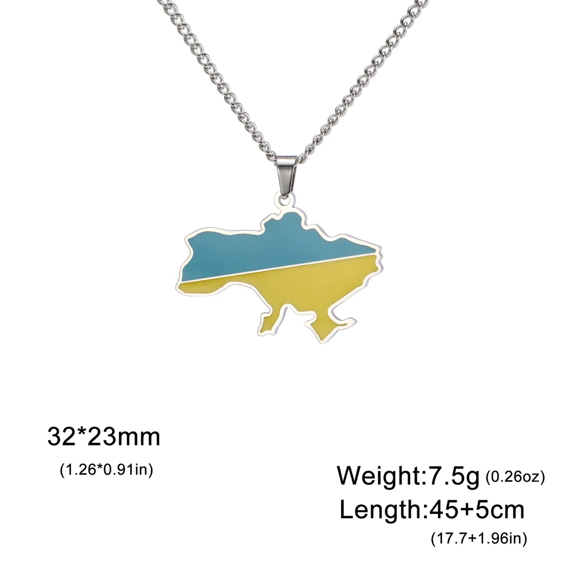 EUEAVAN European Country Map Necklace Stainless Steel Drip Oil Poland France Portugal Romania Ukraine Italy Germany Flag Jewelry