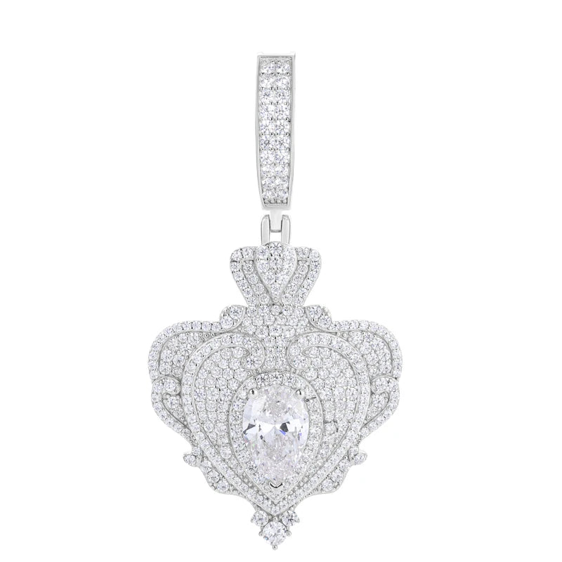 Pendentifs unisexes TUHE de haute qualité en moissanite D VVS sertis de pierres, style hip-hop