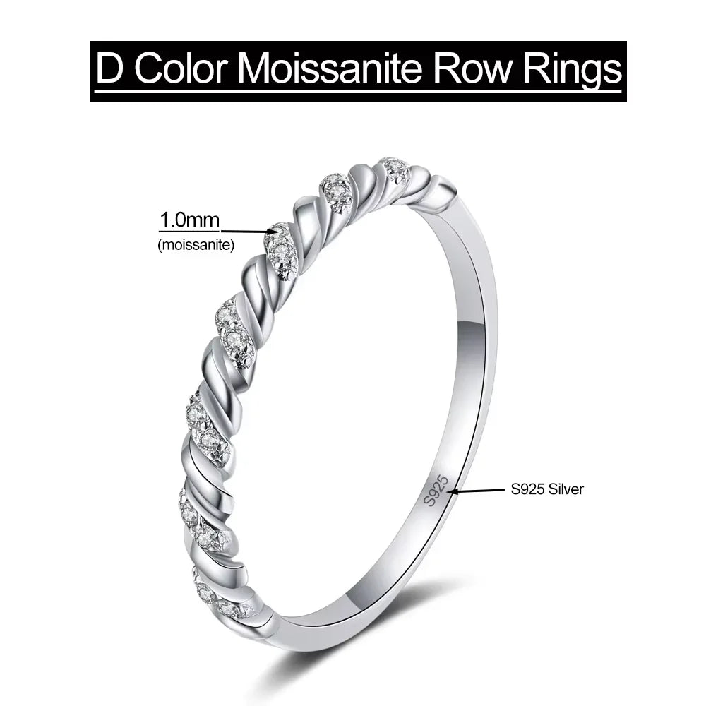 Serenity D Color Moissanite Row Rings for Women Gift 100% S925 Sterling Silver Plated 18K Sparkling Eternity Rings Fine Jewelry - Madeinsea©