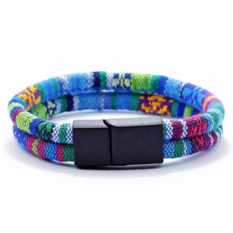 Noter Bohemian Rope Man Bracelet  6mm Double Layer Macrame Braclet Beach Bijoux Homme Turkey Survival Braslet Pulseira Masculina