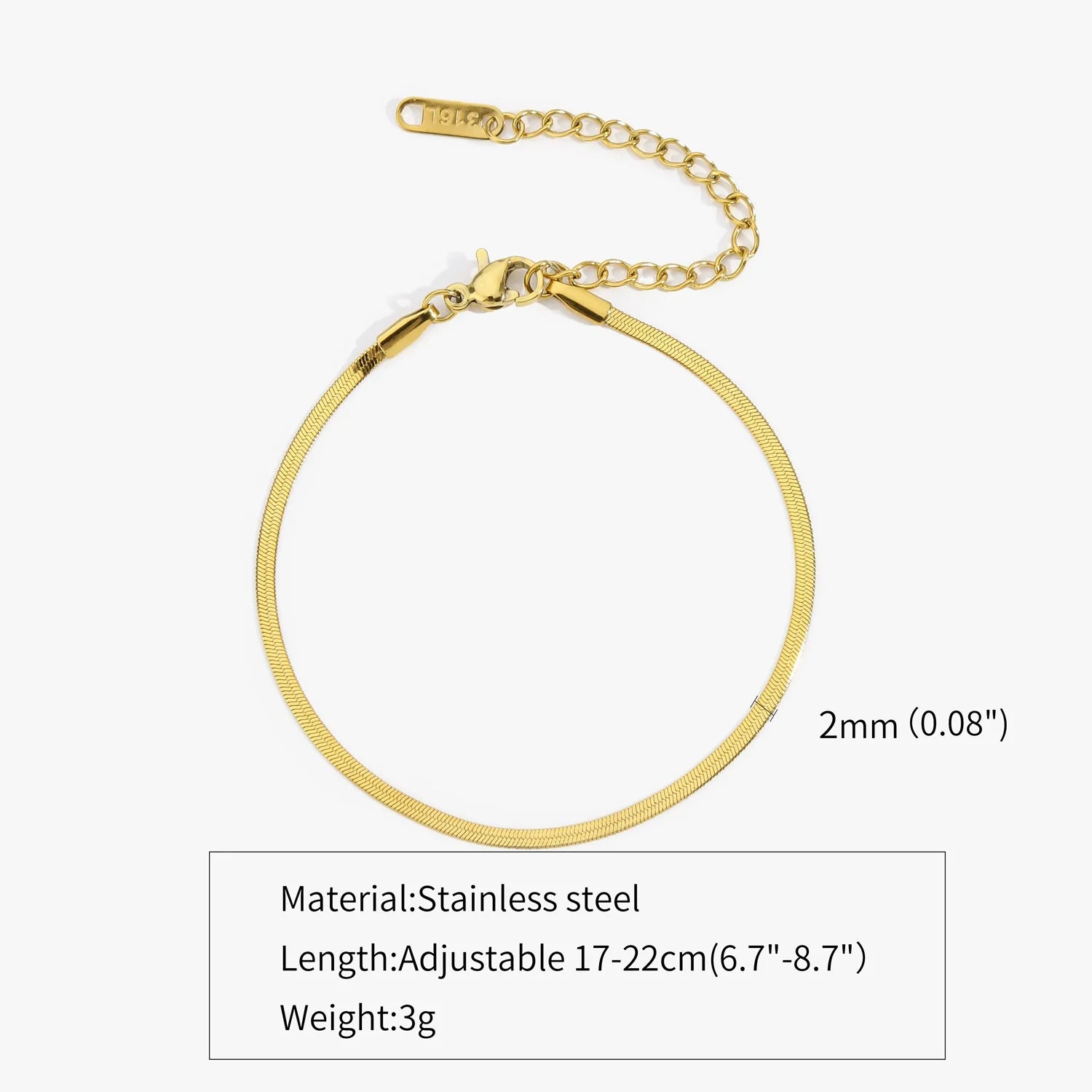 Hip Hop Stainless Steel Bracelet Gold Color Snake Chain Titanium Steel Bracelet For Women Men Fashion Jewelry Accessories