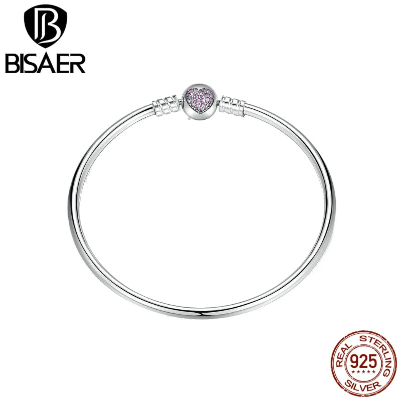 BISAER Bracelet en argent sterling 925 massif, maille serpent, zircon, bracelet et jonc avec breloque œil de démon bleu, tailles 17 à 21