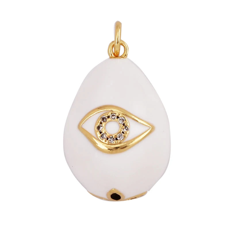 Fashion Newest Colourful Enamel Ball Shape Big Size Charm Pendant,Gold Plated Eye Flower DIY Necklace Jewelry Accessories L04