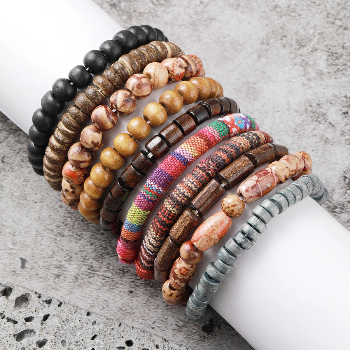 10pcs African Ethnic Pattern Bohemian Bracelets, Gypsy Freedom Symbol, Nepali Surfer Bracelets, Suitable for Travel Holiday Part