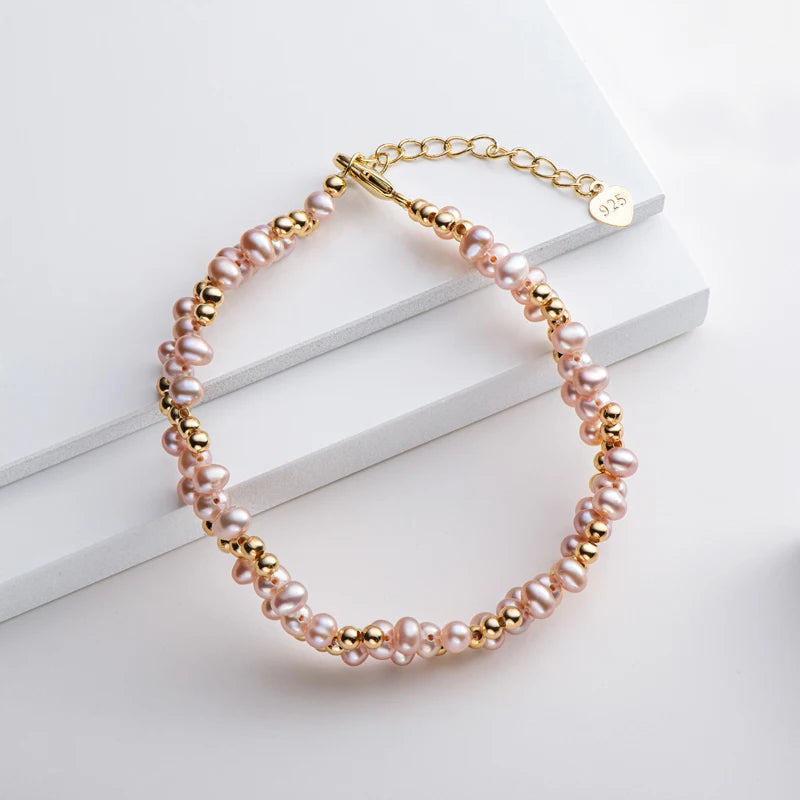 14K Gold Plated Pearl Bracelets for Women 5MM Cute Pearl Jewelry as Easter Basket Wedding Bridesmaid Gifts Jewelry Birthday Acc