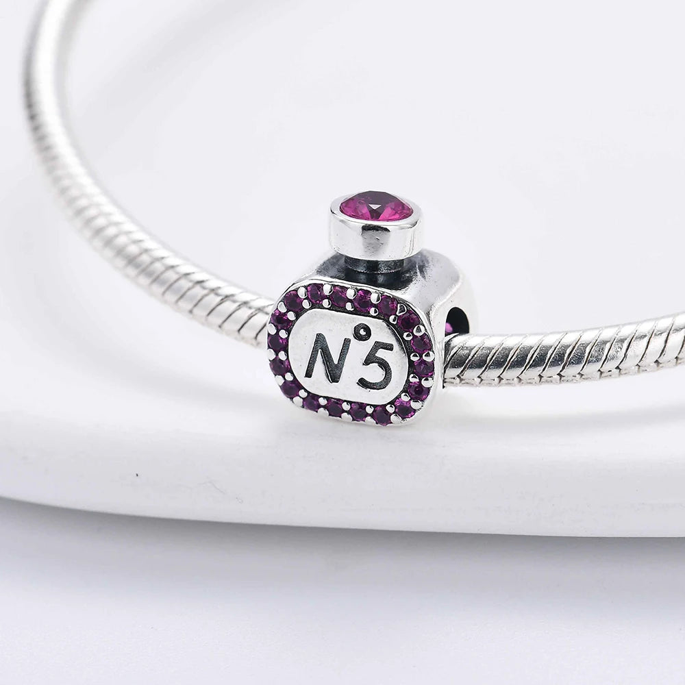 New Original 925 Silver Plated Accessories Fashion Charm Perfume High Heels Bead Fit Pendant Bracelet For Women DIY Jewelry Gift