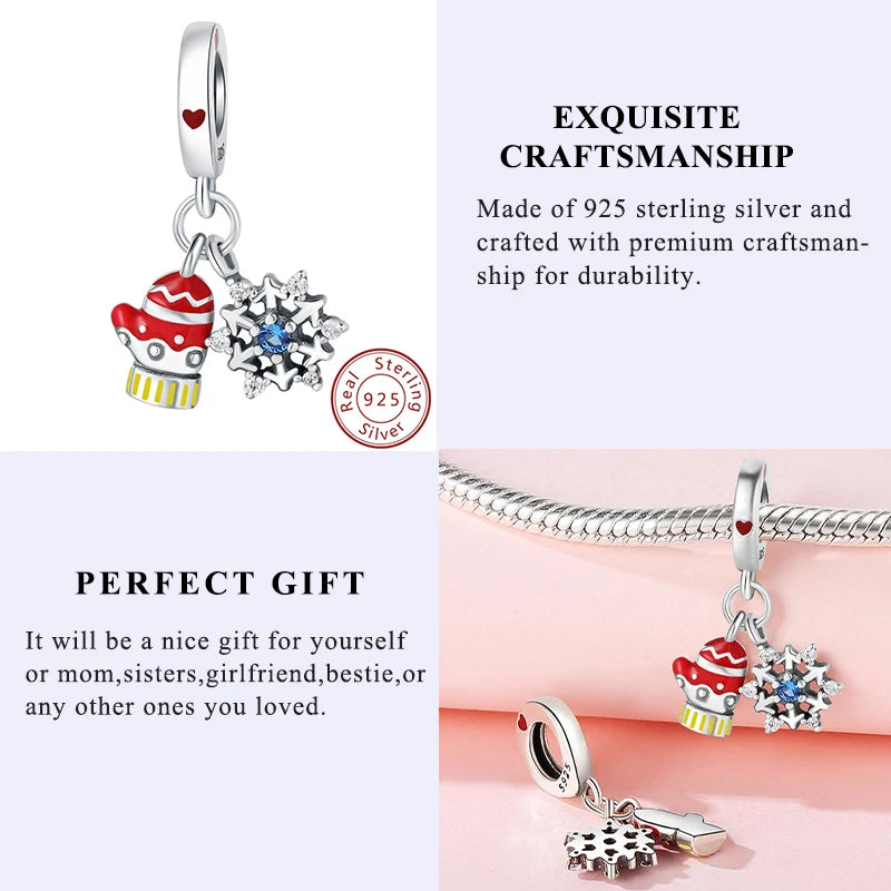 New 925 Sterling Silver Charms Beads Snowman Christmas Halloween Charm Pendent Fit Original Charm Bracelet Women Jewelry Gift - Madeinsea©