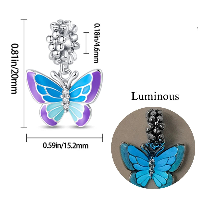 2024 neue 925 Sterling Silber Charms Glühwürmchen Sterne Glühende Leuchtende Charme Perlen für Original Anhänger Armbänder DIY Schmuck Geschenk