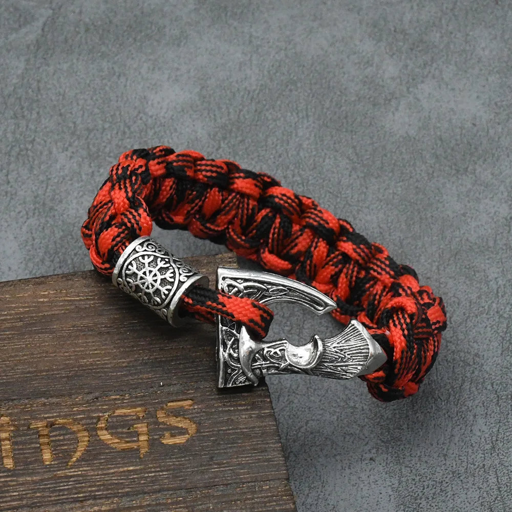 Bracelets de perles de la Trinité avec runes vikings nordiques pour hommes, marteau Mjolnir, paracorde, hache slave Perun, bracelet amulette, bijoux faits à la main pour hommes