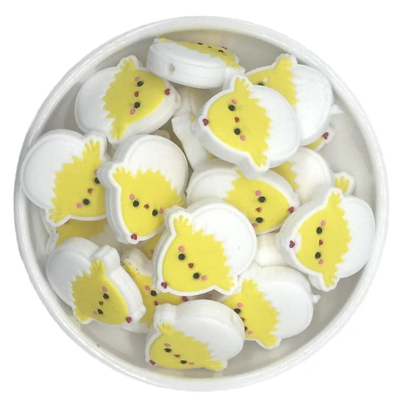 10/20PCS  Easter Series Silicone Focal Beads DIY Necklaces Jewelry Plastic Pen Beads Key Chain Car Decoration Chains Bag Chains