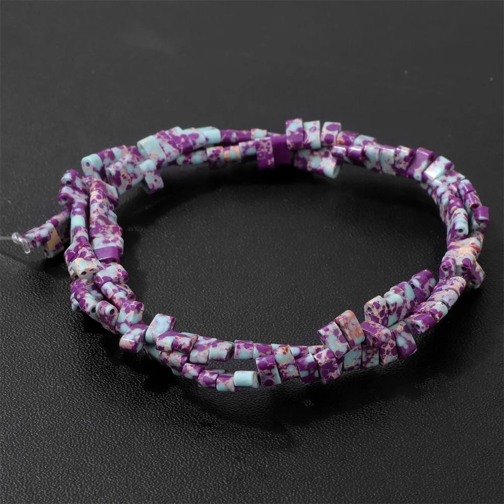 2x5mm Natural Two Hole Stone Bead Rectangle Tiger Eye Quartz Amazonite Loose Spacer Beads For Jewelry Making Bracelet Handmade