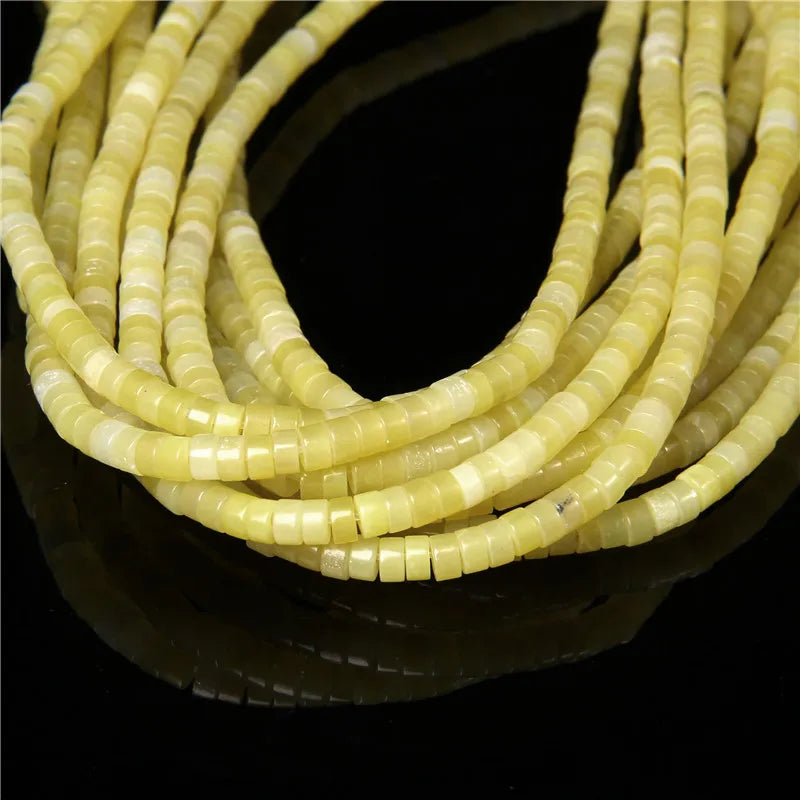 New Fashion Flat Disc Round Stone Bead 4x2MM Quartzs Imperial Agat Jaspers Loose Spacer Heishi Beads Jewelry Diy Accessories