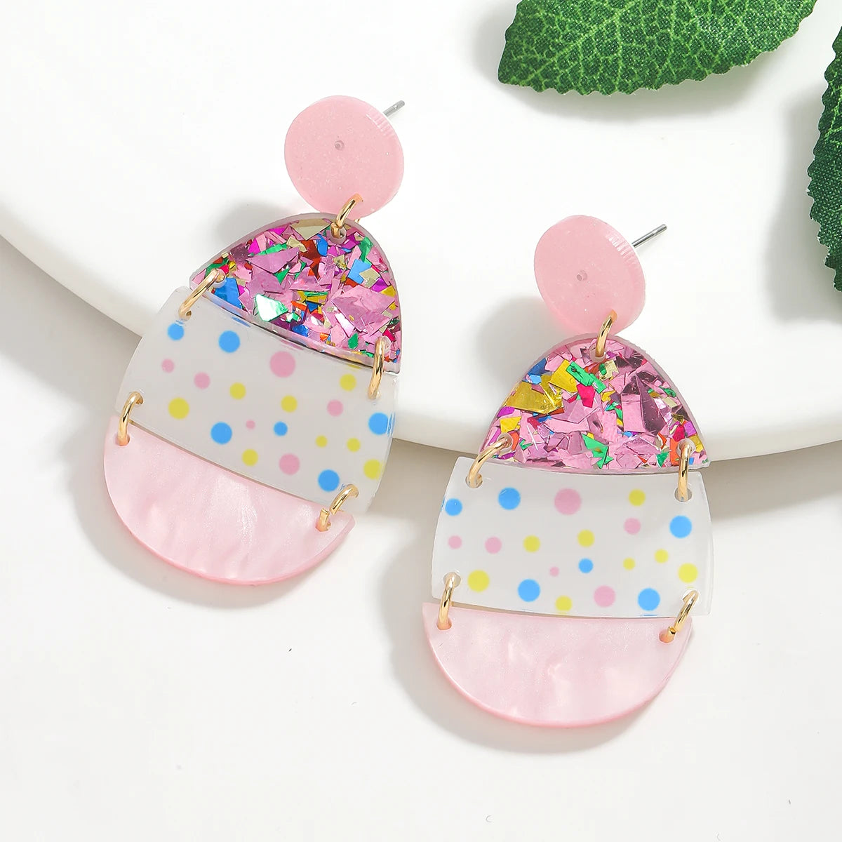 2025 Cartoon Easter Egg Rabbit Drop Earrings Cute Acrylic Purple Animal Jewelry Gift For Girls Festival Decoration Accessories