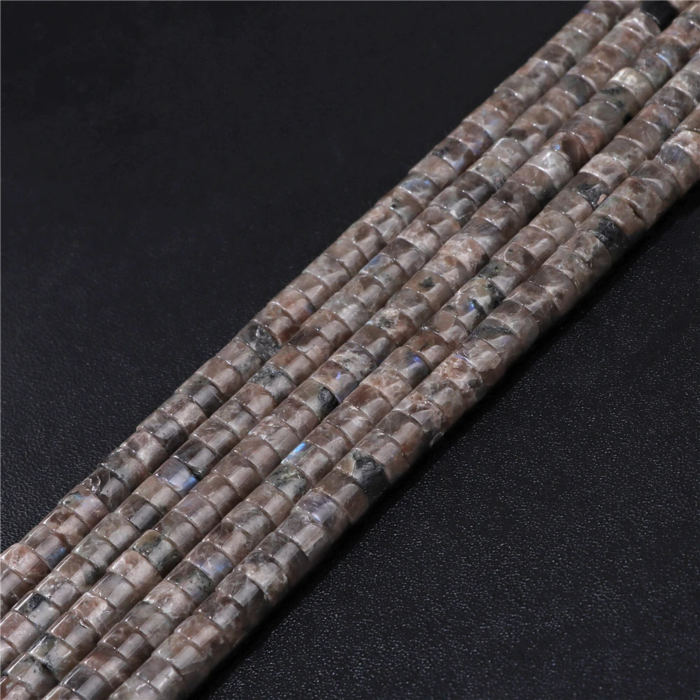 6x3mm Natural Sea Sediment Turquoises Amethysts Jaspers Stone Cylinder Flat Spacer Disk Bead For Jewelry Making DIY Accessories