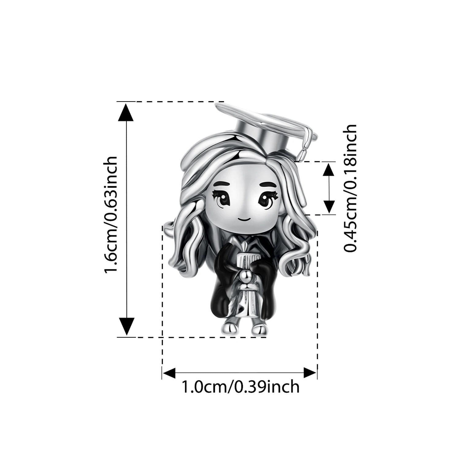 WOSTU 925 Sterling Silver Graduation Charm Unicorn Wise Owl Pendant Bachelor's cap Beads Original for Girl Boy Fine Jewelry DIY