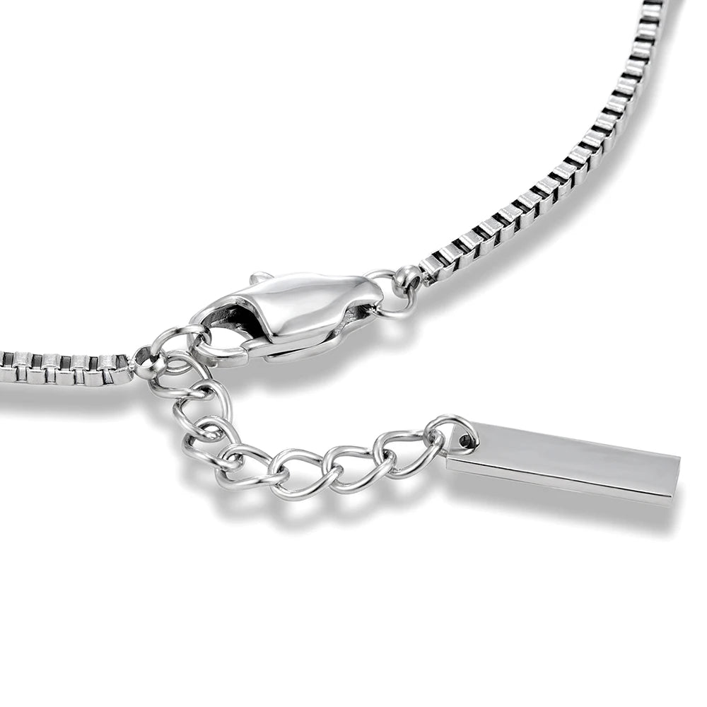 MKENDN 1.5MM Extremely fine Box Chain Bracelet Personalized Creative punk for Men Women Couple Stainless Steel Jewelry Gifts