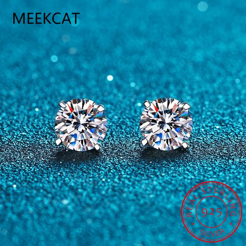Premium 0.5-2ct Moissanite Diamond Stud Earrings for Women Orginal 925 Sterling Silver Screw Back Women Moissanite Earring 2024 - Madeinsea©