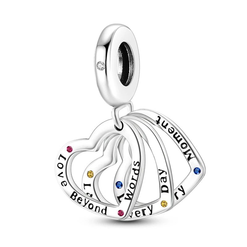 New 925 Sterling Silver Charm Love Heart Warm Family Series Beads Fit Original Charms Bracelets Pendant DIY Jewelry Gift - Madeinsea©