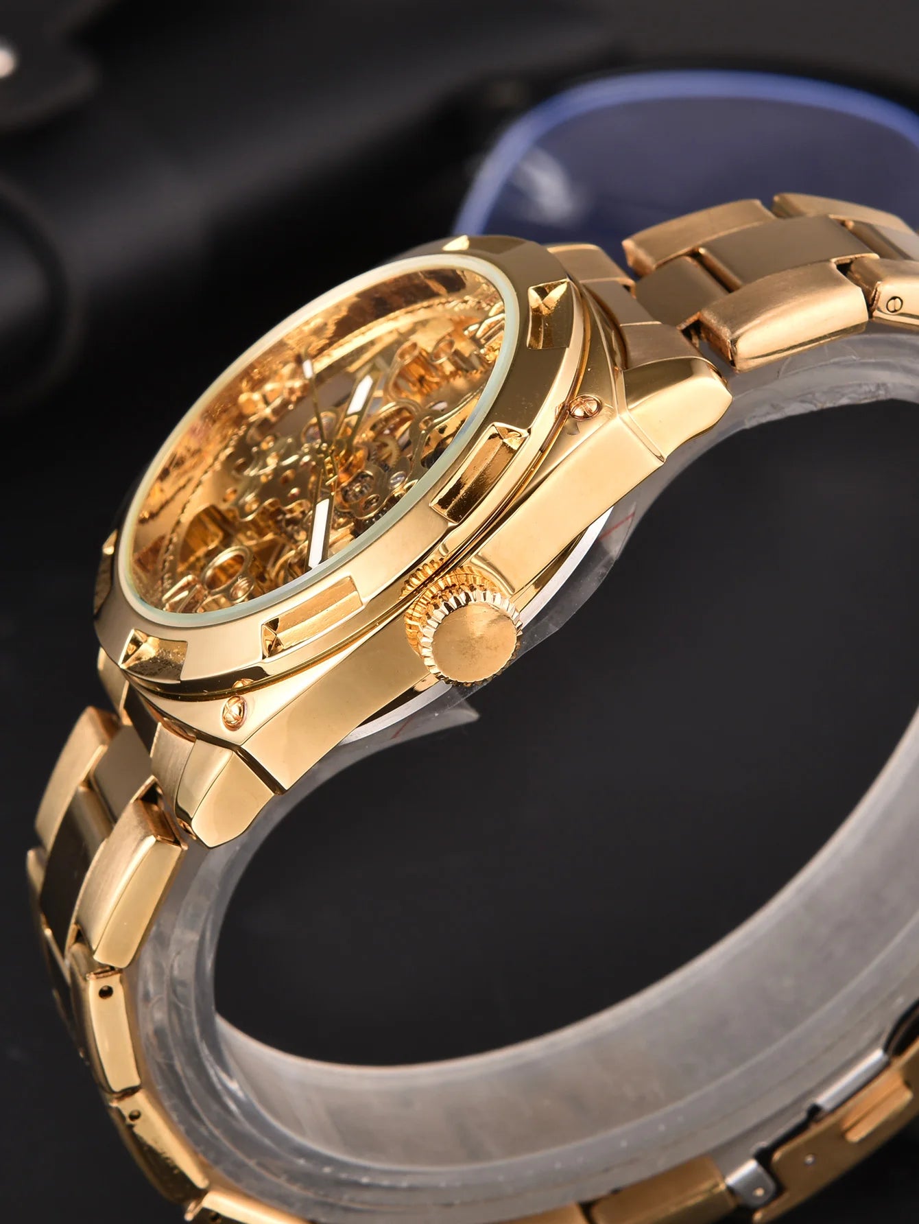 LONGLUX 2025New Men automatic mechanical watch luxury watches waterproof skeleton business  wholesale stainless steel gift watch