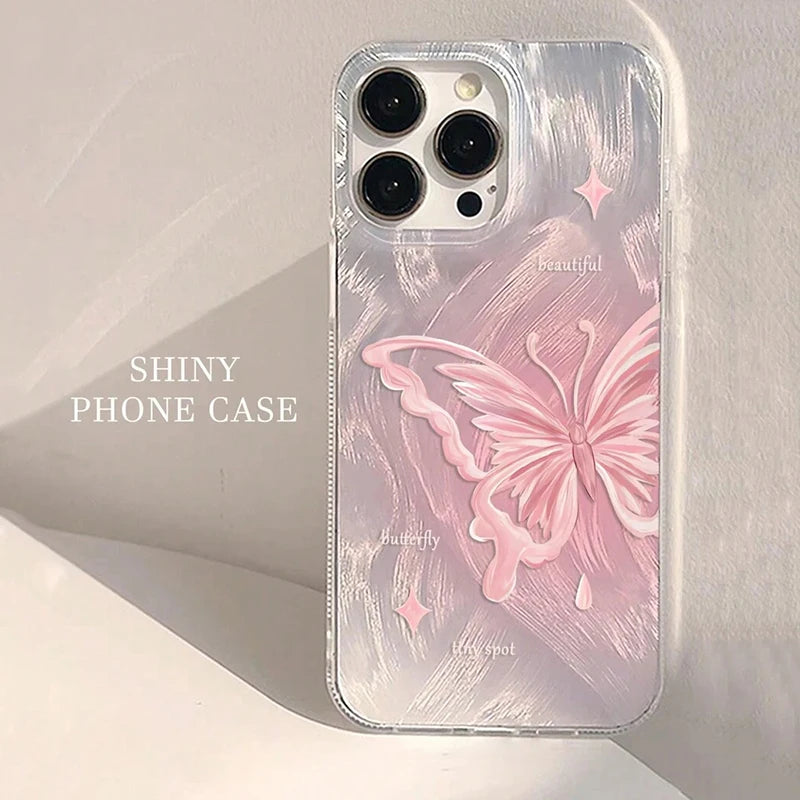 A55 Case Green Gradient Butterfly Phone Case for Samsung S25 S24 Ultra Galaxy A15 A35 A54 A53 A52 A34 A16 S22 S21 S23 FE Cover