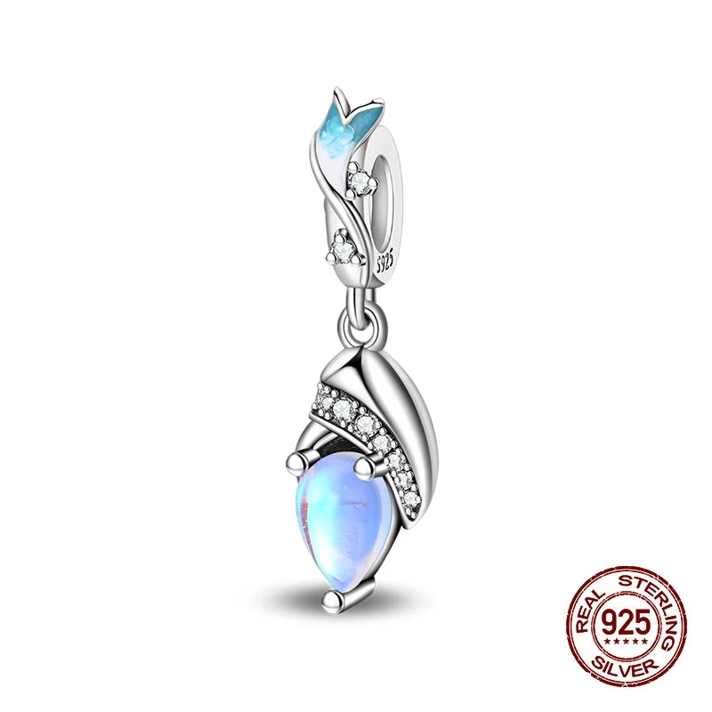 Summer 925 Sterling Silver Luminous Ocean Pendants Crab Whale Shark Charms Beads Fit 925 Original Bracelet Fine DIY Jewelry Gift