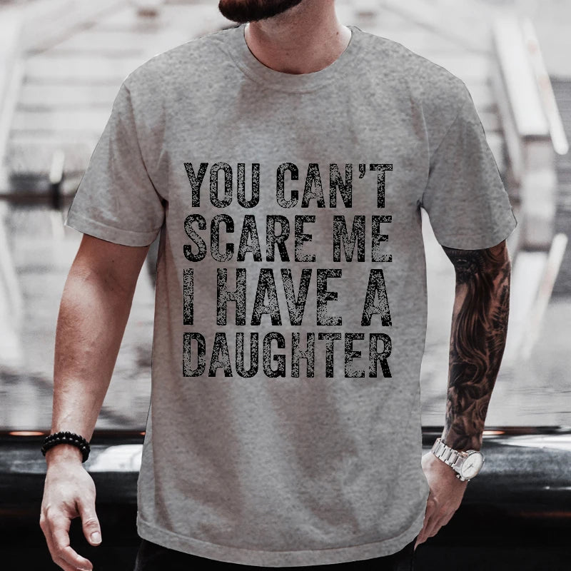 T-shirts for Men Funny Print Tshirt Dad Daddy Daughters Oversized Clothes Short Sleeve Tees Children Cute Joke Men Tshirt Tops
