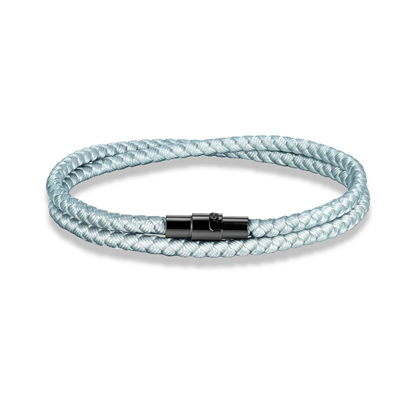 MKENDN Minimalist 3mm Keel Rope Bracelet for Men & Women Stainless Steel Magnetic Buckle Couple Jewelry Trendy Sporty Lucky Gift