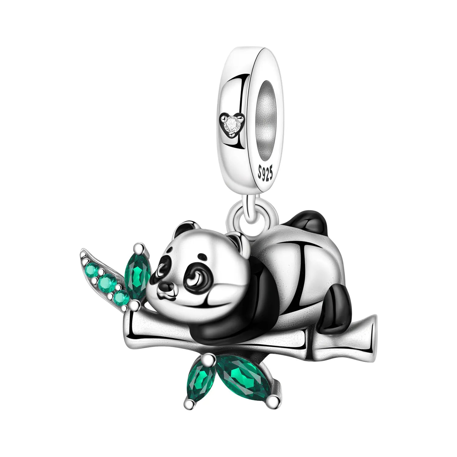 PANPOKI 925 Sterling Silver Cute Panda Animals Beads Original Pendants Bracelet Charm Jewelry Party DIY Trendy Gifts